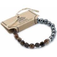 KDMD Women's Faceted Gemstone Bracelet - Magnetic Tiger Eye in Brown