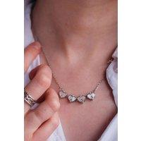 The Colourful Aura Women's Four Heart Magnet Foldable Crystal Flower Drop Leaf Minimalistic Love Pendant in Silver