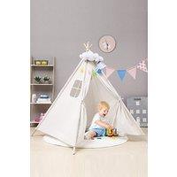 Living and Home Indoor Cotton Triangular Play Tent for Kids in White