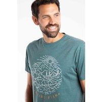 Weird Fish Men's Lakes & Peaks Front Print Graphic T-Shirt in Bottle Green | Size: 3XL
