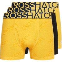 Crosshatch Men's Typan Boxers 3 Pack in Yellow | Size: Large