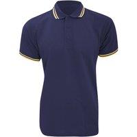 Kustom Kit Men's Tipped Piqu Short Sleeve Polo Shirt in Dark Navy | Size: 2XL