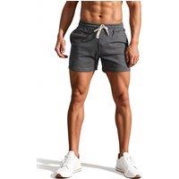 MODISHION Men's Cotton Drawstring Workout Sport Shorts in Dark Grey | Size: 2XL