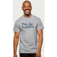 Coto7 Men's The Rodfather Fishing Fathers Day T-Shirt in Mid Grey | Size: Small