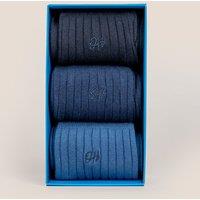 Oswin Hyde Men's Blues 3-Pack Cotton Socks