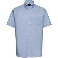 Russell Collection Men's Oxford Easy-Care Short-Sleeved Shirt in Blue | Size: 16 inches