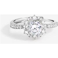 Jon Richard Women's Rhodium Plated Statement Crystal Engagement Ring in Metallics | Size: Medium