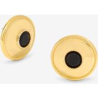 Jon Richard Women's Statement Polished & Jet Round Earrings in Gold