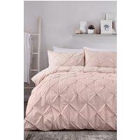 Serene 'Lara' Luxury Ruched Duvet Cover Set in Rose | Size: Double