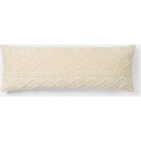 OHS Cable Knit Fleece Long Bolster Cushion Soft Maternity Support Pillow in Cream