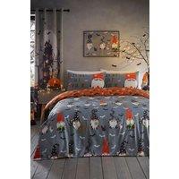 Bedlam 'Scary Gonks' Glow in the Dark Halloween Duvet Cover Set in Grey | Size: Single
