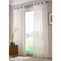 Luxury Living Voile Ring Top Curtain Panel Pair in Ivory | Size: 145 cm width x 229 cm drop