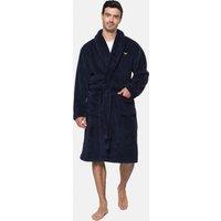 Threadbare Men's 'Robert' Teddy Fleece Dressing Gown in Navy | Size: S/M