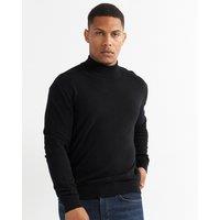 Alse Studio Men's Turtleneck Jumper 100% Cotton Premium Quality in Black | Size: Medium