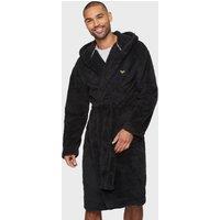 Threadbare Men's 'Revel' Hooded Dressing Gown in Black | Size: Large/XL