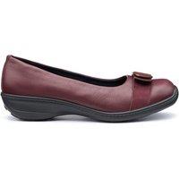 Hotter Women's Wide Fit 'Grace' Ballet Pumps in Maroon | Size: 4