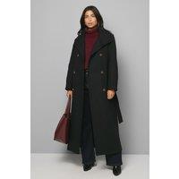 Wallis Women's Funnel Neck Coat in Black | Size: 16