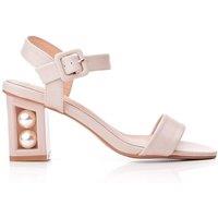 Moda In Pelle Women's 'Sandypearl' Porvair Heeled Sandals in Nude | Size: 6
