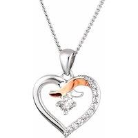 Clogau Women's Forever Yours Sterling Silver Kiss Pendant with Zircon in Metallics