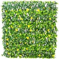 Primrose Extendable Artificial Flower Outdoor Screening Trellis Yellow 1m x 2m