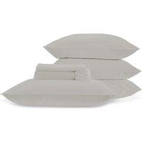 CHRISTY 400TC Luxury Cotton Sateen Plain Dye Full Sheet Bundle in Light Grey | Size: Double