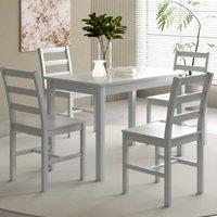 Comfy Living Ltd 5 Piece Wooden Dining Set Grey