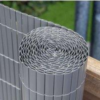 Primrose Artificial Grey Bamboo Cane Plastic Garden Screening Roll 4m x 2m
