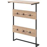 Costway Entryway Hanger Hooks Wall Mounted Coat Rack Wooden Wall Shelf in Natural