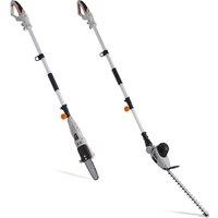 VonHaus Pole Hedge Trimmer & Chainsaw 2 in 1 Corded 750W in Grey