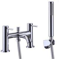 Nes Home Bath Shower Mixer Tap With Handheld Kit Chrome in Metallic Silver