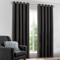 Velosso Modern Blackout Curtains Thermal Ring Top - High-Quality in Charcoal | Size: 137 cm width x 183 cm drop