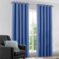 Velosso Modern Blackout Curtains Thermal Ring Top - High-Quality in Blue | Size: 137 cm width x 122 cm drop