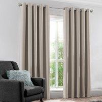 Velosso Modern Blackout Curtains Thermal Ring Top - High-Quality in Beige | Size: 137 cm width x 122 cm drop