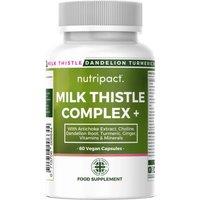 Nutripact Liver & Detox Support Supplement - Milk Thistle 14 in 1 Complex - 60 Capsules in Green | Size: Pack of 60