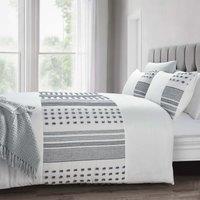 Intimates Chic Bedroom Decor: Tufted Design Duvet Cover & Pillowcase Set in White | Size: Single