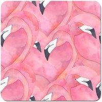 Warren Reed - Designer Watercolour Flamingo Hearts Coasters - Set of 4 in Pink