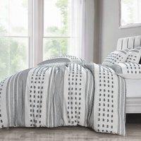 Intimates Tufted Design Duvet Cover & Pillowcase Set, Chic Bedroom Decor in White | Size: Single