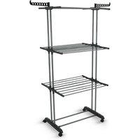 Libbi Lou 3 Tier Clothes Airer Drying Rack in Metallic Silver