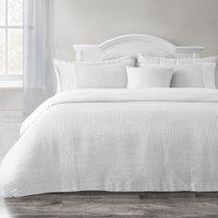 Velosso Waffle Weave Duvet Cover Set - Textured Pillowcase, Button Enclosure in White | Size: Double