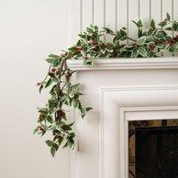 Scottish Everlastings Ltd 180cm Faux Holly Garland in Green