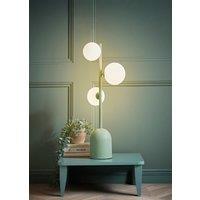 ValueLights Marlow Opaque Glass Globe 3 Way Table Lamp in Green