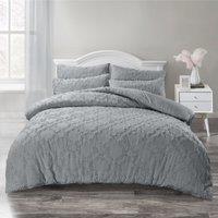 Intimates Elegant Tufted Duvet Cover & Pillowcase Set, Modern Bedroom Decor in Grey | Size: Single