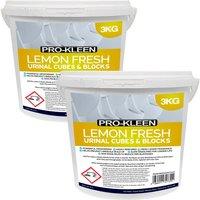 ProKleen Urinal Channel Slow Dissolving Blocks Lemon Fragrance 2 x 3KG in Blue