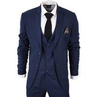 Infinity Leather Men's IM1 Classic Plain 3 Piece Suit in Navy | Size: 46R