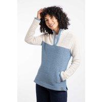Weird Fish Women's Isla 1/4 Zip Colour Block Macaroni Sweatshirt in Light Blue | Size: 14