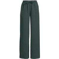 Lands' End Women's Flowing Woven Trousers with Elastic Waistband in Bottle Green | Size: 14R
