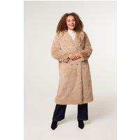 Blue Vanilla Women's Light Brown Long Fluffy Coat | Size: Small
