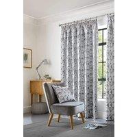 Alan Symonds Skandi Geometric Jacquard Fully Lined Taped Curtains in Silver | Size: 168 cm width x 183 cm drop
