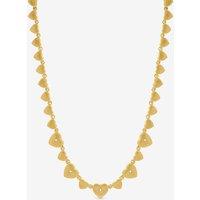 Inicio Women's Gold Plated Brushed Heart & Crystal Allway Necklace - Gift Pouch