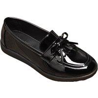 IVACHY Women's Loafers Flats Girl's School Comfortable Slip-On Shoes with Lace in Black | Size: 7.5